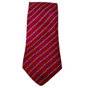 John Comfort Men’s Necktie 100% Silk England Horse Bit Equestrian Vintage